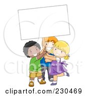 Poster, Art Print Of Diverse School Kids With A Blank Sign - 8