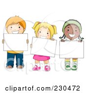 Poster, Art Print Of Diverse School Kids With A Blank Sign - 3