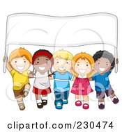 Royalty Free RF Clipart Illustration Of Diverse School Kids With A Blank Sign 1 by BNP Design Studio #COLLC230474-0148