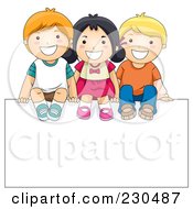 Poster, Art Print Of Diverse School Kids With A Blank Sign - 13