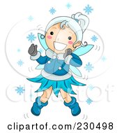 Poster, Art Print Of Happy Winter Fairy Playing In The Snow