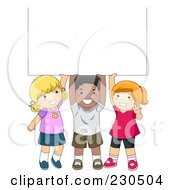 Royalty Free RF Clipart Illustration Of Diverse School Kids With A Blank Sign 10