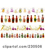 Royalty Free RF Clipart Illustration Of A Digital Collage Of Kitchen Border Designs