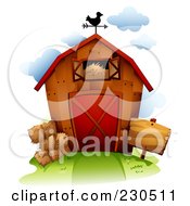 Poster, Art Print Of Weathervane On Top Of A Barn With Hay