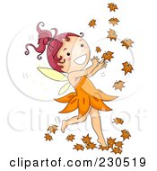 Poster, Art Print Of Happy Fall Fairy Playing With Autumn Leaves