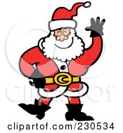 Poster, Art Print Of Merry Santa Waving