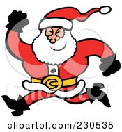 Poster, Art Print Of Merry Santa Running