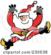 Poster, Art Print Of Merry Santa Jumping