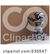 Poster, Art Print Of 3d Robot Character Drywalling - 2
