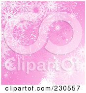 Royalty Free RF Clipart Illustration Of A Pink Snowflake Christmas Background