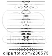 Poster, Art Print Of Digital Collage Of Page Divider Borders In Black And White