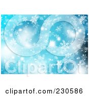 Royalty Free RF Clipart Illustration Of A Blue Snowflake Christmas Background 3