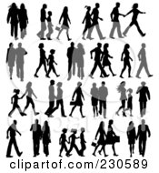 Poster, Art Print Of Digital Collage Of Silhouetted People