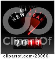 Poster, Art Print Of New Year Gauge On Black And Gray