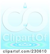 Royalty Free RF Clipart Illustration Of A Background Of Water Droplets Falling Over Ripples