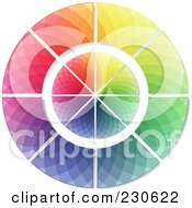 Royalty Free RF Clipart Illustration Of A Mosaic Color Wheel by elaineitalia