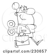 Coloring Page Outline Of A Windup Businessman Walking With A Briefcase