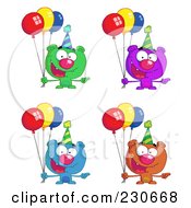 Royalty Free RF Clipart Illustration Of A Digital Collage Of Four Birthday Bears