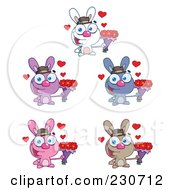 Royalty Free RF Clipart Illustration Of A Digital Collage Of Sweet Bunny Rabbits