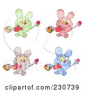 Royalty Free RF Clipart Illustration Of A Digital Collage Of Easter Bunnies 2