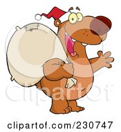 Royalty Free RF Clipart Illustration Of A Christmas Santa Bear 1