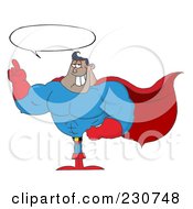 Royalty Free RF Clipart Illustration Of A Black Super Hero Man Gesturing 2 by Hit Toon