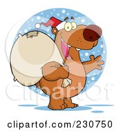 Royalty Free RF Clipart Illustration Of A Christmas Santa Bear 3