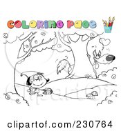 Poster, Art Print Of Coloring Page Outline Of Little Red Riding Hood