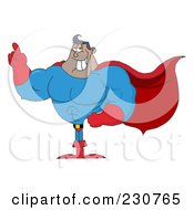 Royalty Free RF Clipart Illustration Of A Black Super Hero Man Gesturing 1