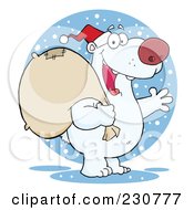 Poster, Art Print Of Christmas Santa Polar Bear - 2