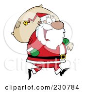 Poster, Art Print Of Black Santa Clause Carrying A Sack