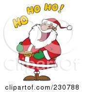 Poster, Art Print Of Black Santa Laughing With Ho Ho Ho Text - 1