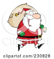 Poster, Art Print Of Caucasian Santa Clause Carrying A Sack