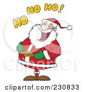 Poster, Art Print Of Caucasian Santa Laughing With Ho Ho Ho Text - 1