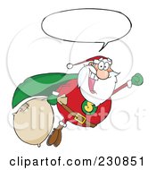 Royalty Free RF Clipart Illustration Of A Santa Super Hero Flying 2