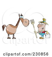 Poster, Art Print Of Happy Black Farmer By A Horse
