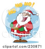 Poster, Art Print Of Black Santa Laughing With Ho Ho Ho Text - 2