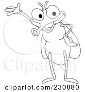 Royalty Free RF Clipart Illustration Of A Coloring Page Outline Of A Happy Fly by yayayoyo