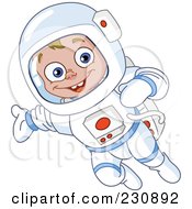 Happy Astronaut Boy In A Space Suit