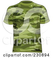 Mans Green Camo T Shirt