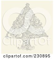 Poster, Art Print Of Doodled Swirl Christmas Tree