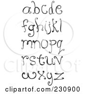 Royalty Free RF Clipart Illustration Of A Digital Collage Of Black And White Decorative Lowercase Letters