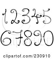 Poster, Art Print Of Digital Collage Of Black And White Decorative Numbers