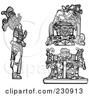 Poster, Art Print Of Digital Collage Of Black And White Mayan Kings And Slaves