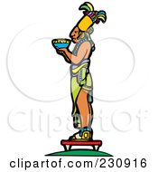 Royalty Free RF Clipart Illustration Of A Mayan King Holding An Offering 2 by xunantunich #COLLC230916-0119