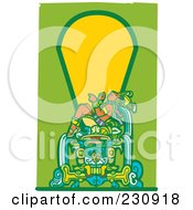 Royalty Free RF Clipart Illustration Of A Mayan King Reclined 3 by xunantunich
