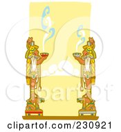 Royalty Free RF Clipart Illustration Of Mayan Men Offering Food To The Gods 1