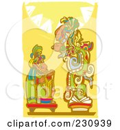 Poster, Art Print Of Mayan King Making An Offering To A God