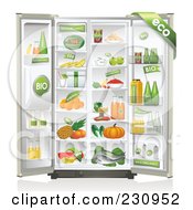 Poster, Art Print Of Refrigerator Packed Full Of Organic Foods