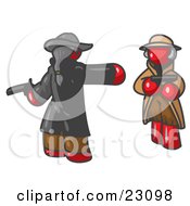 Red Man Challenging Another Red Man To A Duel With Pistils